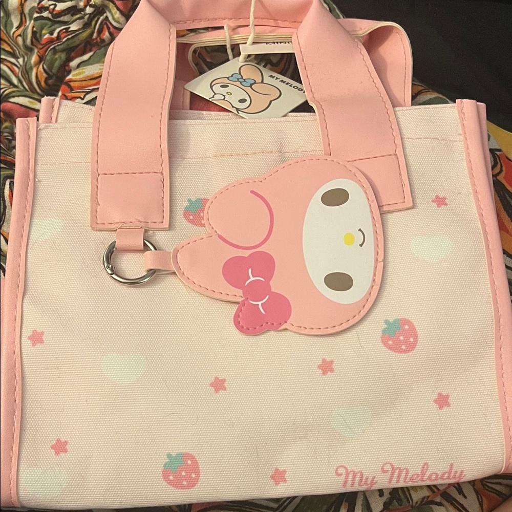 🍓 Miniso x Sanrio My Melody 🎵 Strawberry Mini Tote Bag Pink OS NWT Coquette Girl